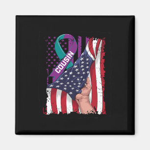 I Wear Teal And Purple For My Cousin Suicide Aware Magnet