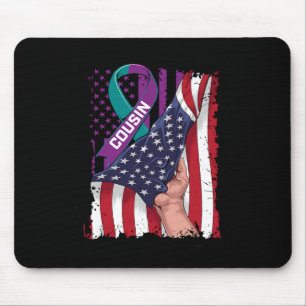I Wear Teal and Purple For My Cousin Suicide Aware Mouse Mat