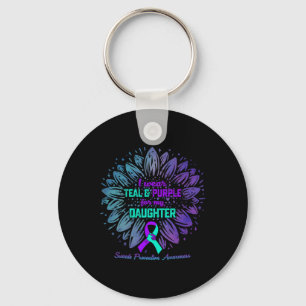 I Wear Teal And Purple For My Daughter Suicide Pre Key Ring