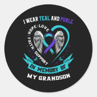 I Wear Teal And Purple For My Grandson Suicide Awa