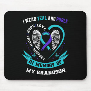 I Wear Teal and Purple For My Grandson Suicide Awa Mouse Mat
