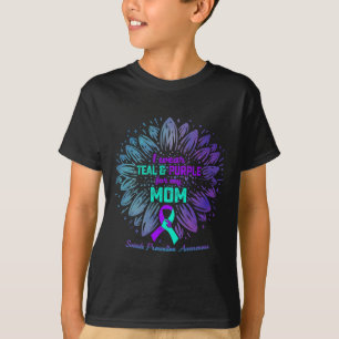 I Wear Teal and Purple For My Mum Suicide Preventi T-Shirt