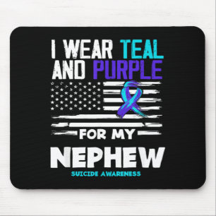I Wear Teal And Purple For My Nephew Awareness Mouse Mat