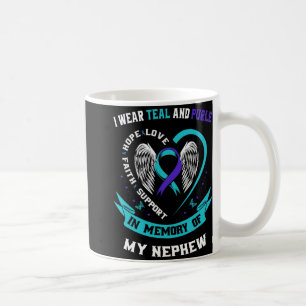 I Wear Teal And Purple For My Nephew Suicide Aware Coffee Mug