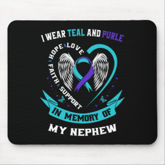 I Wear Teal and Purple For My Nephew Suicide Aware Mouse Mat