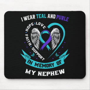 I Wear Teal And Purple For My Nephew Suicide Aware Mouse Mat
