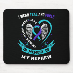 I Wear Teal And Purple For My Nephew Suicide Aware Mouse Mat
