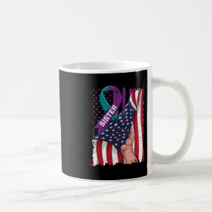 I Wear Teal And Purple For My Sister Suicide Aware Coffee Mug