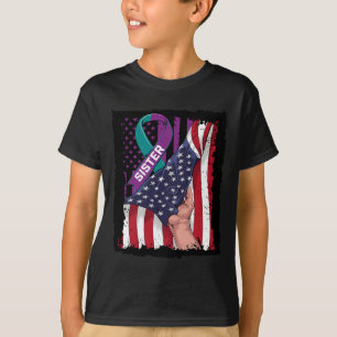 I Wear Teal And Purple For My Sister Suicide Aware T-Shirt