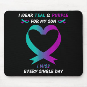 I Wear Teal And Purple For My Son I Miss Every Sin Mouse Mat