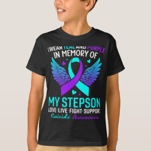 I Wear Teal And Purple For My Stepson Suicide Prev T-Shirt