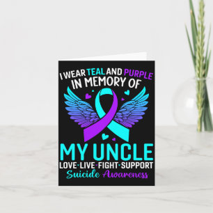 I Wear Teal And Purple For My Uncle Prevention Card