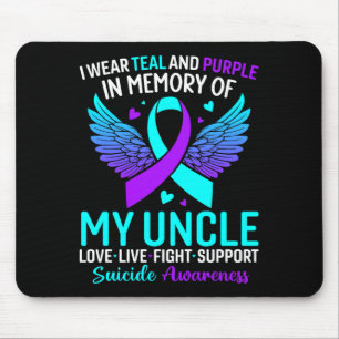 I Wear Teal And Purple For My Uncle Prevention Mouse Mat