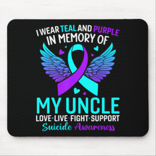 I Wear Teal And Purple For My Uncle Prevention Mouse Mat