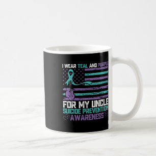 I Wear Teal And Purple For My Uncle Suicide Awaren Coffee Mug