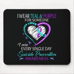 I Wear Teal And Purple For Someone Heart Suicide P Mouse Mat