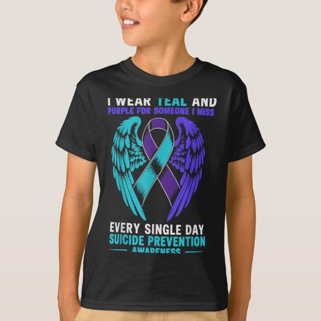 I Wear Teal And Purple For Someone I Miss Every Si T-Shirt (Front)