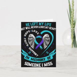 I Wear Teal And Purple For Someone I Miss Suicide Card