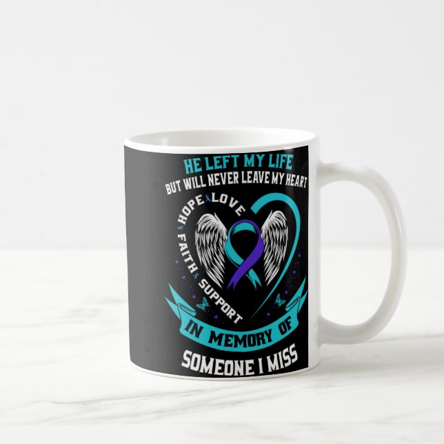 I Wear Teal And Purple For Someone I Miss Suicide  Coffee Mug (Right)