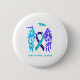 I Wear Teal And Purple For Someone I Miss Teal Pur 6 Cm Round Badge