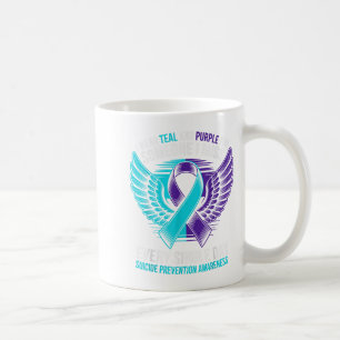 I Wear Teal And Purple For Someone Suicide Awarene Coffee Mug