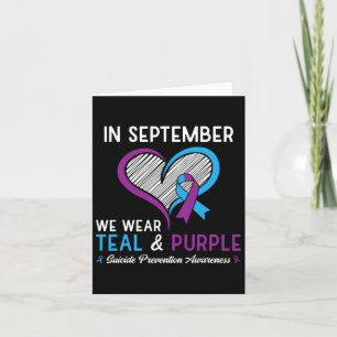 I Wear Teal And Purple For Suicide Prevention Awar Card