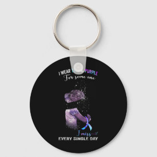 I Wear Teal And Purple For Suicide Prevention Awar Key Ring