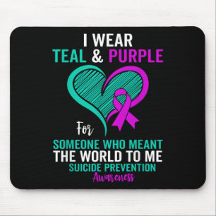 I Wear Teal And Purple For Suicide Prevention Awar Mouse Mat
