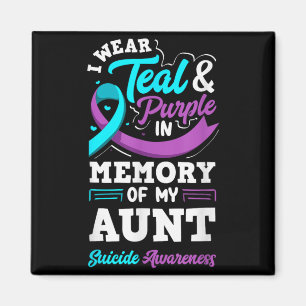 I Wear Teal And Purple In Memory Of My Aunt Design Magnet