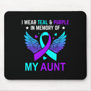 I Wear Teal And Purple In Memory Of My Aunt Suicid Mouse Mat