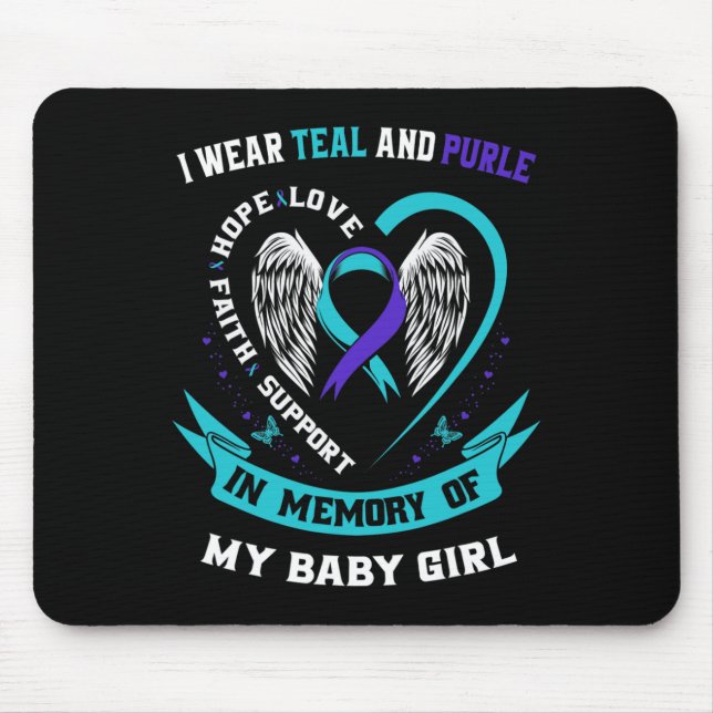 I Wear Teal And Purple  Mouse Mat (Front)