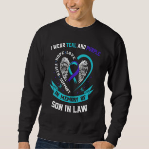 I Wear Teal and Purple Son In Law Suicide Awarenes Sweatshirt