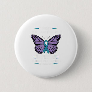 I Wear Teal And Purple Suicide Awareness Mental He 6 Cm Round Badge