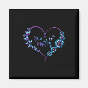 I Wear Teal And Purple Suicide Awareness Mental He Magnet