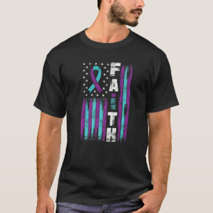 I Wear Teal And Purple Suicide Prevention American T-Shirt