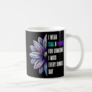 I Wear Teal And Purple Suicide Prevention Awarenes Coffee Mug