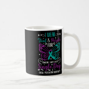 I Wear Teal And Purple Suicide Prevention Awarenes Coffee Mug
