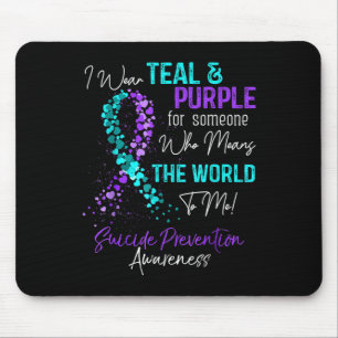 I Wear Teal And Purple Suicide Prevention Awarenes Mouse Mat