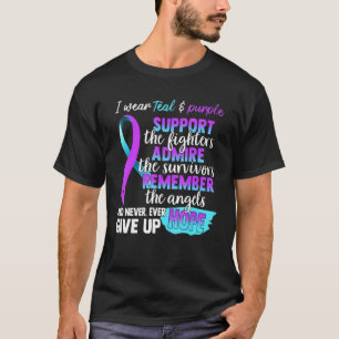 I Wear Teal And Purple Suicide Prevention Awarenes T-Shirt