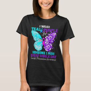 I Wear Teal And Purple Suicide Prevention Awarenes T-Shirt