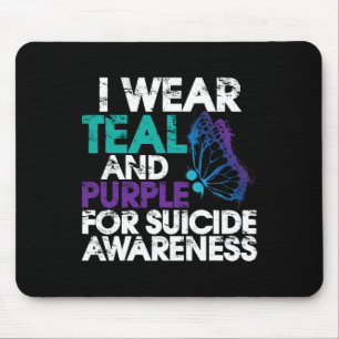 I Wear Teal And Purple Support Suicide Awareness 1 Mouse Mat