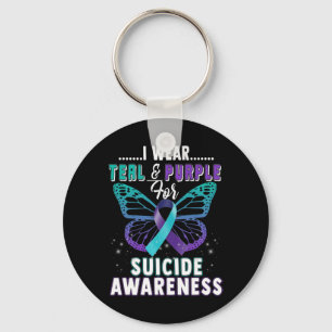 I Wear Teal And Purple Support Suicide Awareness Key Ring