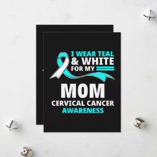 I Wear Teal And White My Mum Cervical Cancer  Holiday Card
