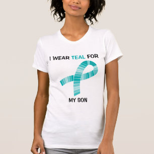 I wear Teal For Food Allergy Awareness Teal Ribbon T-Shirt