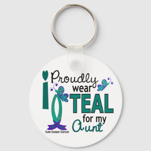 I Wear Teal For My Aunt 27 Ovarian Cancer Key Ring