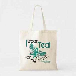 I Wear Teal For My Daughter 45 Ovarian Cancer Tote Bag