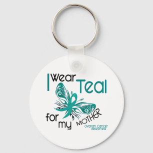 I Wear Teal For My Mother 45 Ovarian Cancer Key Ring