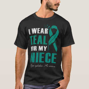 I Wear Teal For My Niece Agoraphobia Awareness Fea T-Shirt