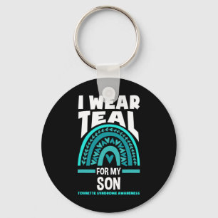 I Wear Teal For My Son Tourette Syndrome Awareness Key Ring