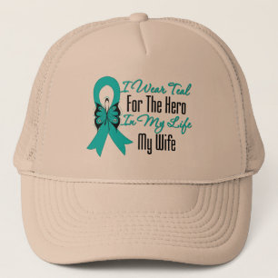 I Wear Teal For The Hero in My Life...My Wife Trucker Hat